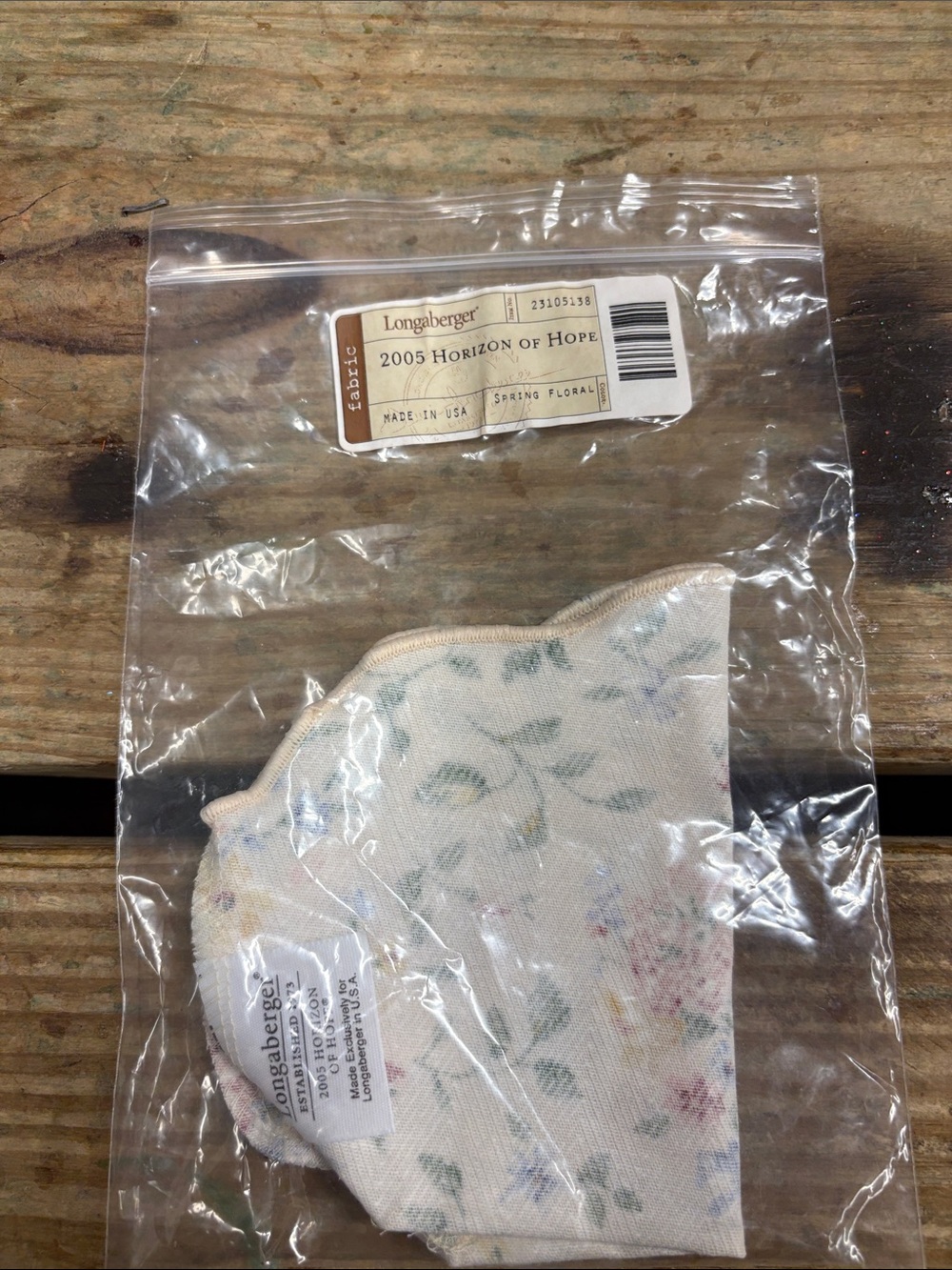 Longaberger Cream Floral Fabric Basket Liner